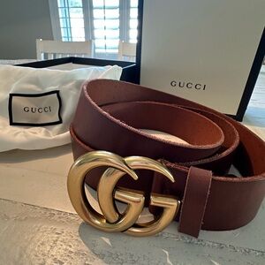 Women's Gucci, Marmont, GG, leather belt, made in Italy, size 110 44